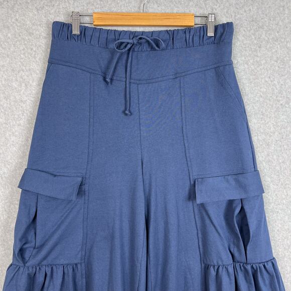 Free People Beach Navy Blue Russell High Rise Wide Leg Cargo Pants Size Medium - Picture 3 of 9